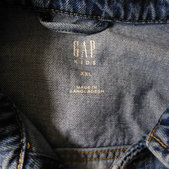GAP Kids Blue Denim Jacket with Tie-Dye Heart Size XXL - Picture 2 of 6